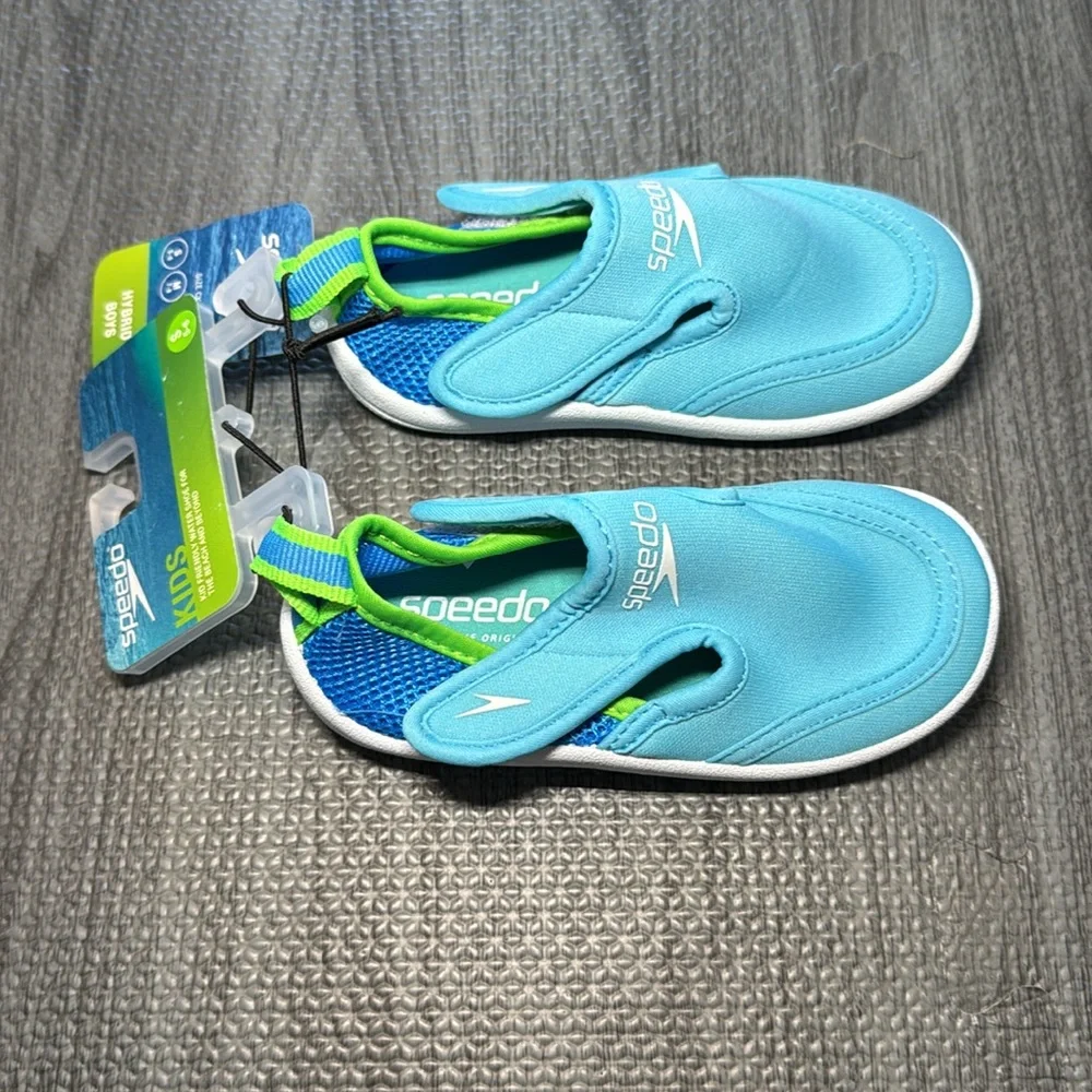 Speedo Kids Blue & Green Water Shoes - Toddler Size S (5-6)